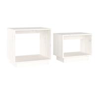 2x Solid Wood Pine Nesting Coffee Tables Centre Table Multi Colours vidaXL