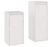 2x Solid Wood Pine TV Cabinets Wall Mounted Shelf Stand Multi Colours vidaXL