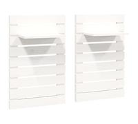 2x Solid Wood Pine Wall-mounted Bedside Shelves Storage Multi Colours vidaXL