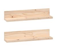 2x Solid Wood Pine Wall Shelves Home Picture Ledge Multi Colours/Sizes vidaXL