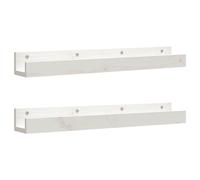 (white, 110 x 12 x 9 cm) vidaXL 2x Solid Wood Pine Wall Shelves Home Picture Ledge Multi Colours/Sizes