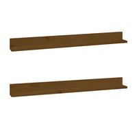2x Solid Wood Pine Wall Shelves Home Picture Ledge Multi Colours/Sizes vidaXL