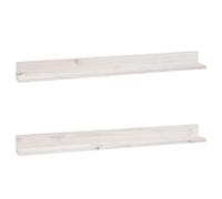 vidaXL Wall Shelves 2 pcs White 110x11x9 cm Solid Wood Pine