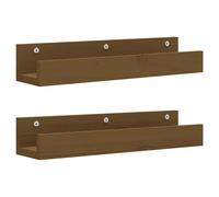 2x Solid Wood Pine Wall Shelves Home Picture Ledge Multi Colours/Sizes vidaXL