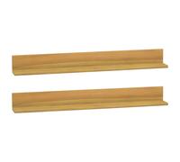 2x Solid Wood Teak Wall Shelves Wall Storage Floating Shelf Multi Sizes vidaXL
