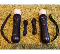 2X SONY PLAYSTATION PS4 VR MOVE MOTION CONTROLLER TWIN PACK + CABLE