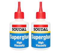 2x Soudal Super Glue High Viscosity 50g Adhesive
