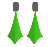 2x spandex stretch speaker stands scrims, DOUBLE SIDED tripod cover (light green)