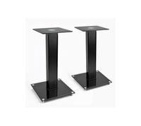 2x SPEAKER STAND Modern Black Glass Platform Surround Sound TV Units