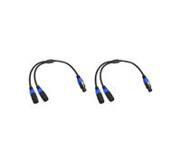 2X Speakon Male to 2 Female Splitter Cable Speaker Break Out Twist Lock Audio Cable NL4FC 4 Core Speaker Connector Plug