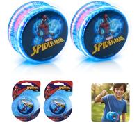 2x Spiderman Light Up Yoyo Toys - Marvel Themed Character Yoyos, Beginner Kids Toy for Outdoor Indoor Play, Spinner Fidget Toy, Return Gift & Party Bag Fillers for Boys