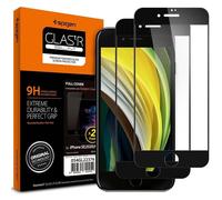 2X Spigen Glass TR Slim Tempered Glass For iPhone 7, 8, SE (2020, 2022) Black