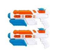 2x Splash Squad Hydro Blast Pump Action Water Guns 600ml Tank 8M Range Big Water Blasters Water Pistols for Kids Garden Beach Pool Summer Toys Orange - 33cm