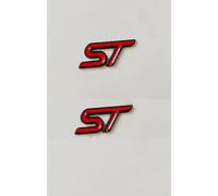 2X ST Badge 3D Metal Badge car Sticker (Black red)