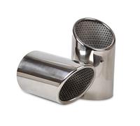 2x Stainless Steel Finisher End Exhaust Tail For Q7 2006-2008 2009 2010 2011 2012 2013 Rear Tip Pipe Tailpipe Car Exhaust Muffler Pipe