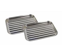 2x Stainless Steel Grill Bowl 35x24cm BBQ Accessories Pan Vegetable Tray Basket