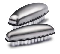 2x Stainless Steel Hand Nail Brush, Hard Nail Brush, Nail Brushes Hard Bristles Nail Cleaning Scrubbing Brush for Cleaning Hand, Nails, Feet, Toes