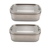 2X Stainless Steel Lunch Food Container with Lock Clips and Leakproof Design, 800ML Bento Boxes Lunch Container