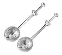 2X Stainless Steel Powder Sugar Shaker Duster, Icing Sugar Sifter with Spring Handle, Flour Dusting Wand Sifter Powdered Sugar Shaker Duster for Baking, Bakers Dusting Wand Spices Shaker Tea Strainer
