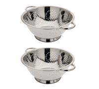 2x Stainless Steel Sieve with Handles Ø 24 cm Kitchen Strainer Pasta Salad