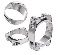 2X Stainless Steel T Bolt Hose Clamp with Double Head for Exhaust Pipe and Turbo Pressure Hose Repair, Built for Strong Grip and Safety (35-45mm)