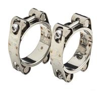 2X Stainless Steel T Bolt Hose Clamp with Double Head for Exhaust Pipe and Turbo Pressure Hose Repair, Built for Strong Grip and Safety (45-55mm)