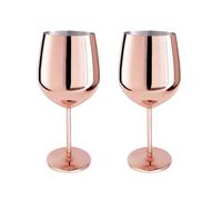 2x Stainless Steel Wine Glass Copper 400 ml Wine Cup Red White