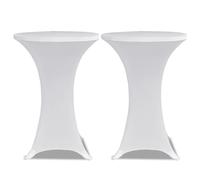 2x Standing Table Cover 70cm White Stretch Slipcover Tablecloth Protect vidaXL