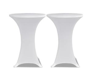 2x Standing Table Cover 70cm White Stretch Slipcover Tablecloth Protect vidaXL
