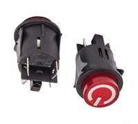 2x Start Button Switch, For Kids Electric Ride-On Cars, 28mm | Plastic 16A 125V Easy 4-connector Install Safety Design Fits Various Toy Vehicles