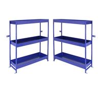 2x Steel Van Shelving Metal Rack Racking System 3 Shelf Unit Storage Toolbox