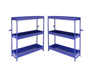 2x Steel Van Shelving Metal Rack Racking System 3 Shelf Unit Storage Toolbox