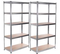 2x Storage Shelf Metal Adjustable 175kg GreenBlue GB378