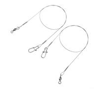 2x Strong Fishing Line Leaders with Swivel DuoLock Snap for Effective Fishing (30cm 14kg)