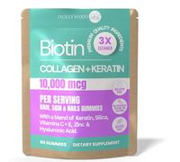 2X Stronger Hair Growth & Nail Strength Gummies - 10,000 mcg Biotin, 1500 mg Collagen & 300mg Keratin - Thicker, Fuller Hair, Stronger Nails, Radiant Skin - Clinically Proven in 30 Days.