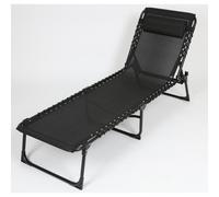 2X Sun Lounger Garden Lounger Terrace Balcony Furniture 2 Loungers Black