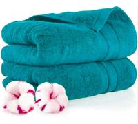 2X Super Jumbo Bath Sheets 100% Egyptian Cotton- 100 x 200 cm- Extra Large Bath Sheet Soft and Quick Dry Towels (Turquoise, Cotton)