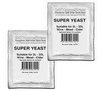 2X Super Wine Yeast 5-25L Homebrew Wine, Mead, Cider, Ginger Beer Turbo Making