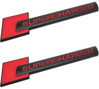 2X Supercharged Emblem Aluminum Decorative Adhesive Emblem Decal Car Truck Side Door Trunk (BLACK)