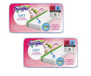 2X Swiffer Wet 24 Moist Floor Cleaning Cloths Pink Blossom Dust Wipes