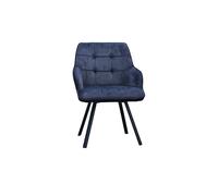 2x Swivel Dining Chairs, Padded Velvet Seat, Modern Kitchen, Rotatable Metal Leg ( Black ) Interior Emporium Ltd Black One Size