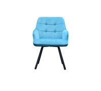 2x Swivel Dining Chairs, Padded Velvet Seat, Modern Kitchen, Rotatable Metal Leg ( Teel ) Interior Emporium Ltd Teal One Size