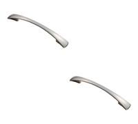 2x Tapered Pull Handle 172 x 16mm 1 28mm Fixing Centres Satin Nickel Curved Bow