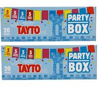 2x Tayto Party Box 20 Pack Crisps | Mixed Flavours | Cheese and Onion | Prawn Cocktail | Salt & Vinegar | Smoky Bacon, Ideas | Stocking Fillers