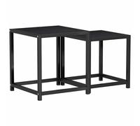 2x Tea Tables MDF Living Room Coffee Side End Table Black/Sonoma Oak vidaXL