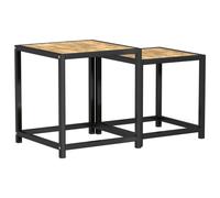 2x Tea Tables MDF Living Room Coffee Side End Table Black/Sonoma Oak vidaXL