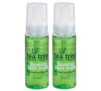 2x Tea Tree Foaming Face Wash 200ml - Peppermint Oil Daily Cleanser for All Skin Types - Deep Cleansing & Oil Control