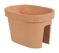 (2X Terracotta, Oval) Flower Bridge Hanging Planter Pot Balcony Decking