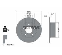 2X Textar 92057503 Rear Brake Discs 245mm Solid Fits Audi Skoda VW 100 A6 Passat