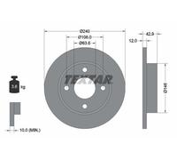2X Textar 92075303 Front Brake Discs 240mm Solid Fits Ford Mazda 121 Fiesta Ka